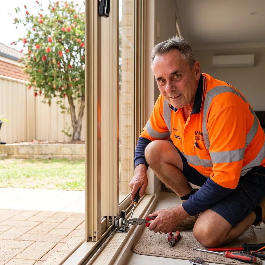 Gary, owner and lead tradesman of Glass and Security Door Maintenance, a Perth sliding door, security door and flyscreen repair specialist with over 25 years experience